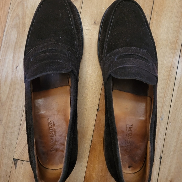 J.M. Weston loafers suede size 5.5 B Maron/dark brown color. - Picture 10 of 10